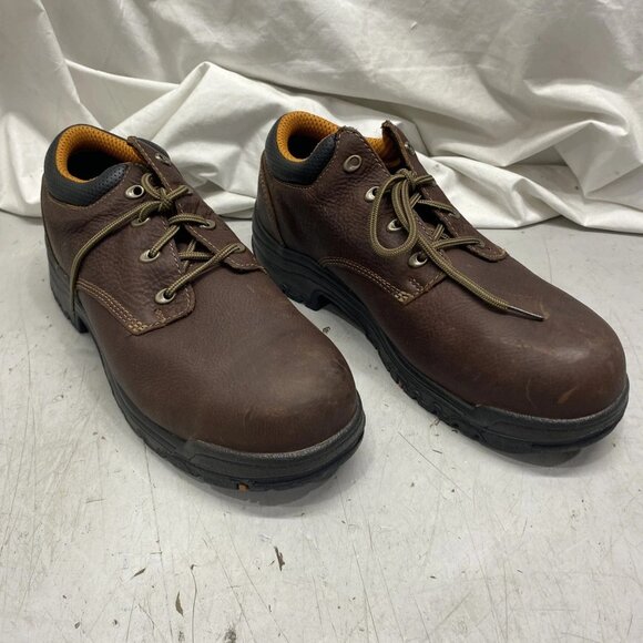 Timberland PRO Men’s Brown Leather Work Shoes – Size 10.5 Wide